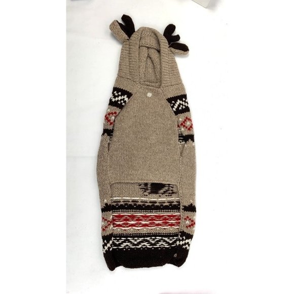 Chilly Dog Hand-Knit Organic Wool Moose Hoodie NWT - Picture 3 of 14